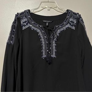 White House Black Market Cold Shoulder Ethnic Tunic